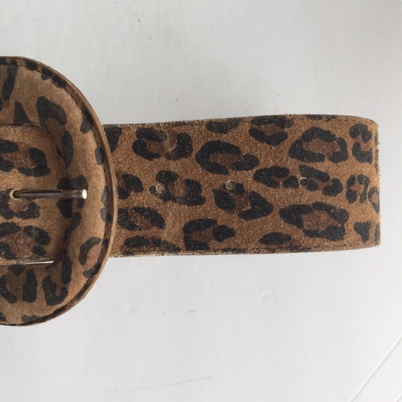 VINTAGE MZ ACC USA ANIMAL PRINT LEATHER BELT - Picture 4 of 10